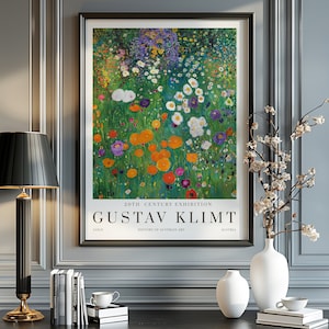 Gustav Klimt Print, Klimt Museum Poster, Gustav Klimt Poster, Klimt Exhibition Poster, Gustav Klimt Painting, Flower Garden, Flower Market