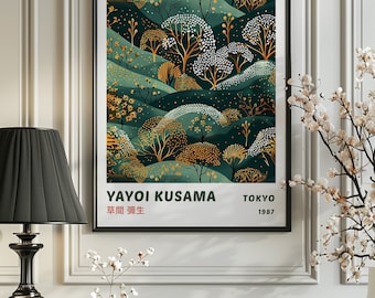 Japanese Exhibition Poster, Yayoi Kusama Art Print, Traditional Japanese Wall Art Decor, Asian Decor, Japanese Art, Japanese Print