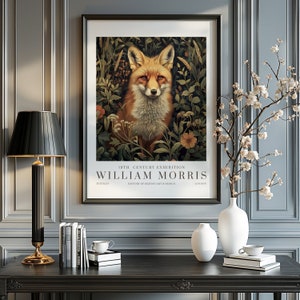 William Morris Print, William Morris Exhibition Print, William Morris Poster, Vintage Wall Art, Textiles Art, Vintage Poster, Fox Print