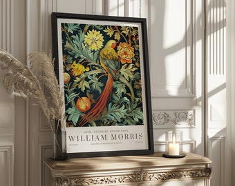 William Morris Print, William Morris Exhibition Print, William Morris Poster, Vintage Wall Art, Textiles Art, Vintage Poster, Bird Art Print