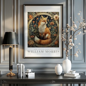 William Morris Print, William Morris Exhibition Print, William Morris Poster, Vintage Wall Art, Textiles Art, Vintage Poster, Fox Print