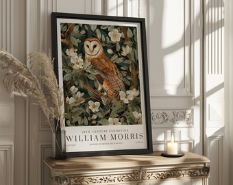 William Morris Prints, William Morris Exhibition Print, William Morris Poster, Vintage Wall Art, Textiles Art, Owl Art