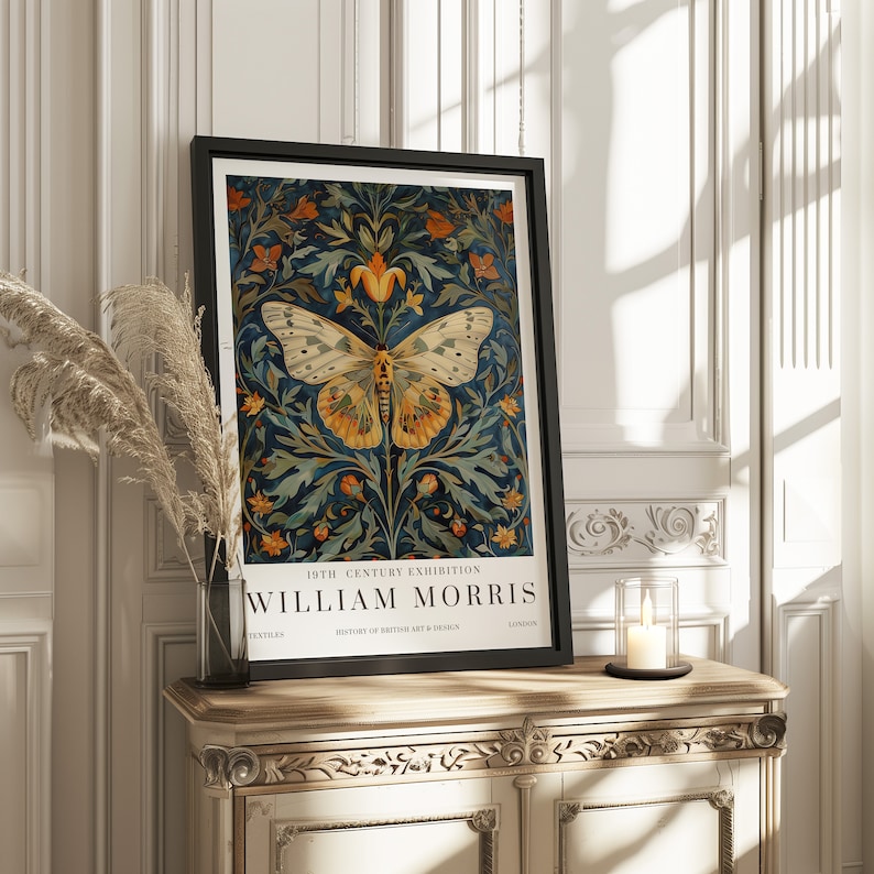 William Morris Butterfly Print, William Morris Exhibition Print ...