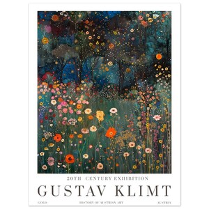Gustav Klimt Night Print, Klimt Museum Poster, Gustav Klimt Poster, Klimt Exhibition Poster, Gustav Klimt Painting, Flower Garden, Flower 45x60 cm / 18x24″
