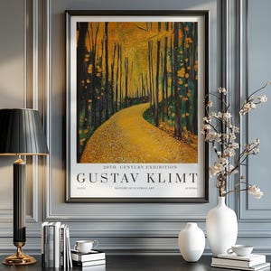 Gustav Klimt Moon Night Print, Klimt Museum Poster, Gustav Klimt Poster, Klimt Exhibition Poster, Gustav Klimt Painting, Flower Garden.