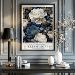 Stampe William Morris, stampa espositiva William Morris blu, poster Navy William Morris, arte murale vintage, arte tessile, vintage