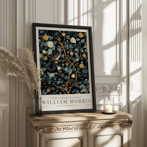 Impresión de William Morris, Impresión de exposición de William Morris, Cartel de William Morris, Arte de pared vintage, Arte textil, Cartel vintage, Impresión de arte de aves