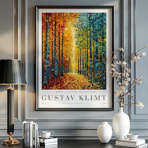 Gustav Klimt Druck, Klimt Museum Poster, Gustav Klimt Poster, Klimt Ausstellungsplakat, Gustav Klimt Malerei, Blumengarten, Blumenmarkt