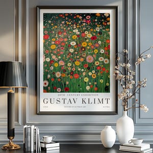 Gustav Klimt Print, Klimt Museum Poster, Gustav Klimt Poster, Klimt Exhibition Poster, Gustav Klimt Painting, Flower Garden, Flower