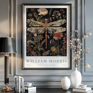 William Morris Print, William Morris Ausstellungsdruck, William Morris Poster, Vintage Wandkunst, Textilkunst, Vintage Poster, Libellenkunst