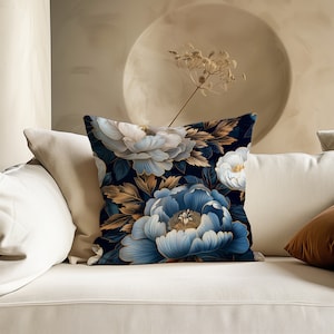 William Morris floral Pillow, William Morris blue floral Pillow, Vintage Pillow, Textiles Pillow