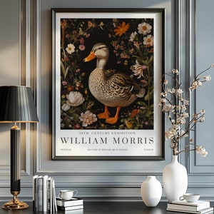 William Morris Duck Druck, William Morris Ausstellungsdruck, William Morris Poster, Vintage Wandkunst, Textilkunst, Vintage Poster, Duck Kunst
