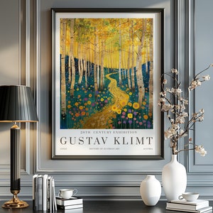Gustav Klimt Print, Klimt Museum Poster, Gustav Klimt Poster, Klimt Exhibition Poster, Gustav Klimt Painting, Flower Garden, Flower Market