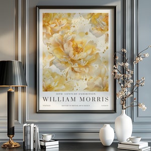 Stampe William Morris, stampa William Morris giallo burro, poster William Morris giallo burro, arte murale vintage, arte tessile