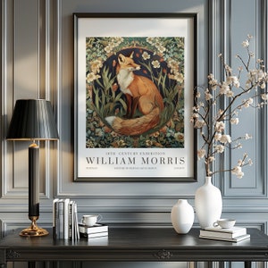 William Morris Print, William Morris Exhibition Print, William Morris Poster, Vintage Wall Art, Textiles Art, Vintage Poster, Fox Print
