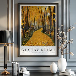 Gustav Klimt Mondnacht Druck, Klimt Museum Poster, Gustav Klimt Poster, Klimt Ausstellungsposter, Gustav Klimt Malerei, Blumengarten.