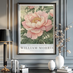 Stampe di William Morris, stampa della mostra William Morris blu, poster William Morris blu navy, arte murale vintage, arte tessile, vintage