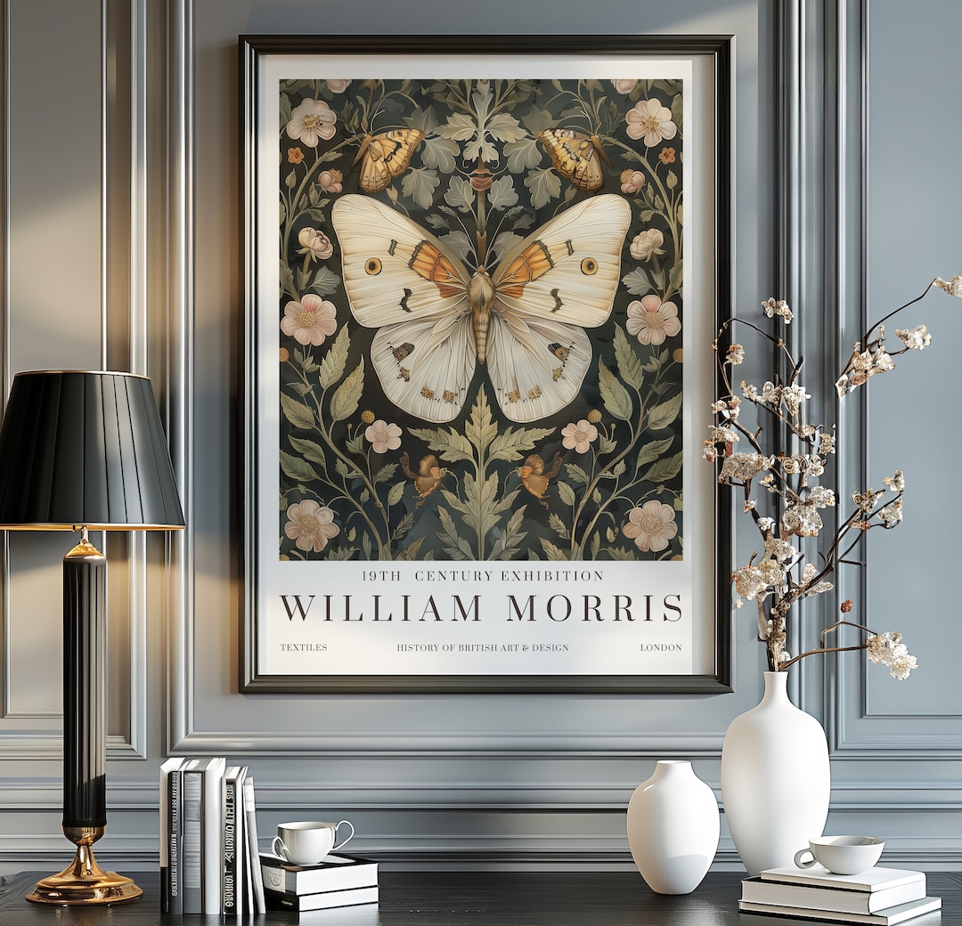 William Morris Butterfly Print, William Morris Exhibition Print ...