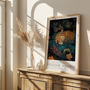 William Morris Leopard Print, William Morris Ausstellungsdruck, William Morris Poster, Vintage Wandkunst, Textilkunst, Vintage Poster