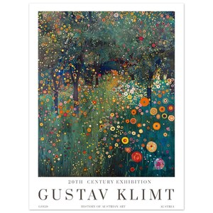 Gustav Klimt Night Print, Klimt Museum Poster, Gustav Klimt Poster, Klimt Exhibition Poster, Gustav Klimt Painting, Flower Garden, Flower 45x60 cm / 18x24″