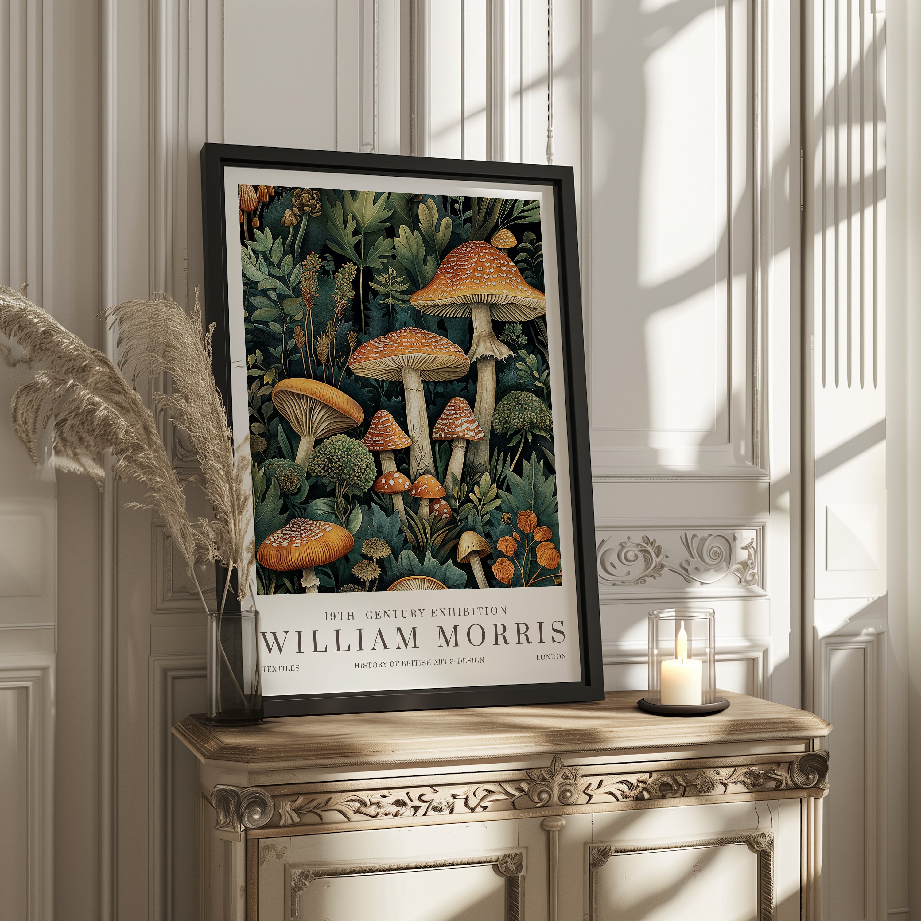 William Morris Mushroom Print, William Morris Exhibition Print, William ...