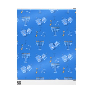 Carta da regalo per Hanukkah, carta da regalo festiva per celebrazioni ebraiche, design Menorah e Dreidel, carta blu per le feste, articoli per feste