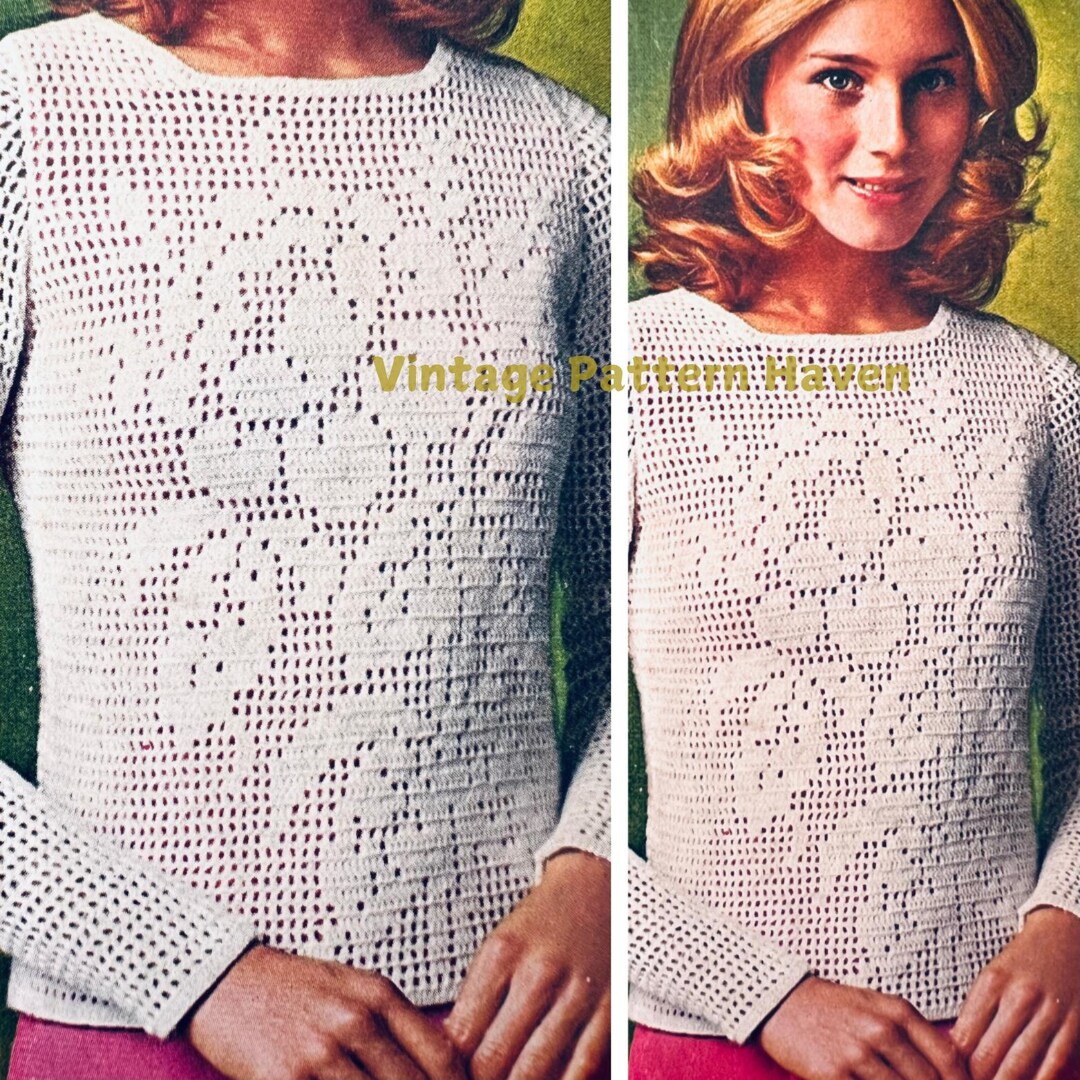 Vintage Knitting Pattern PDF for Ladies 1980s Summer Top
