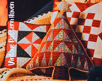 Vintage Christmas Patchwork Pillow Patterns | Festive Quilted Cushion PDF | Cottagecore Holiday Decor | Easy Scrap Fabric Sewing Gift