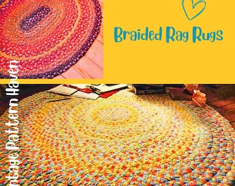 Vintage 1970s Braided Rug Pattern | Easy Upcycled Fabric Rug DIY | Recycled Bedsheet Craft | Boho, Cottagecore, Hamptons Decor Idea