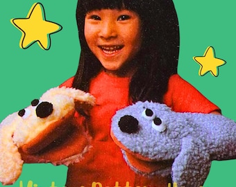 Patrón de costura vintage para títere de perro – Juguete de títere de mano DIY – Proyecto de manualidades fácil y rápido para niños – Divertida idea de regalo: un títere de peluche suave con forma de animal.