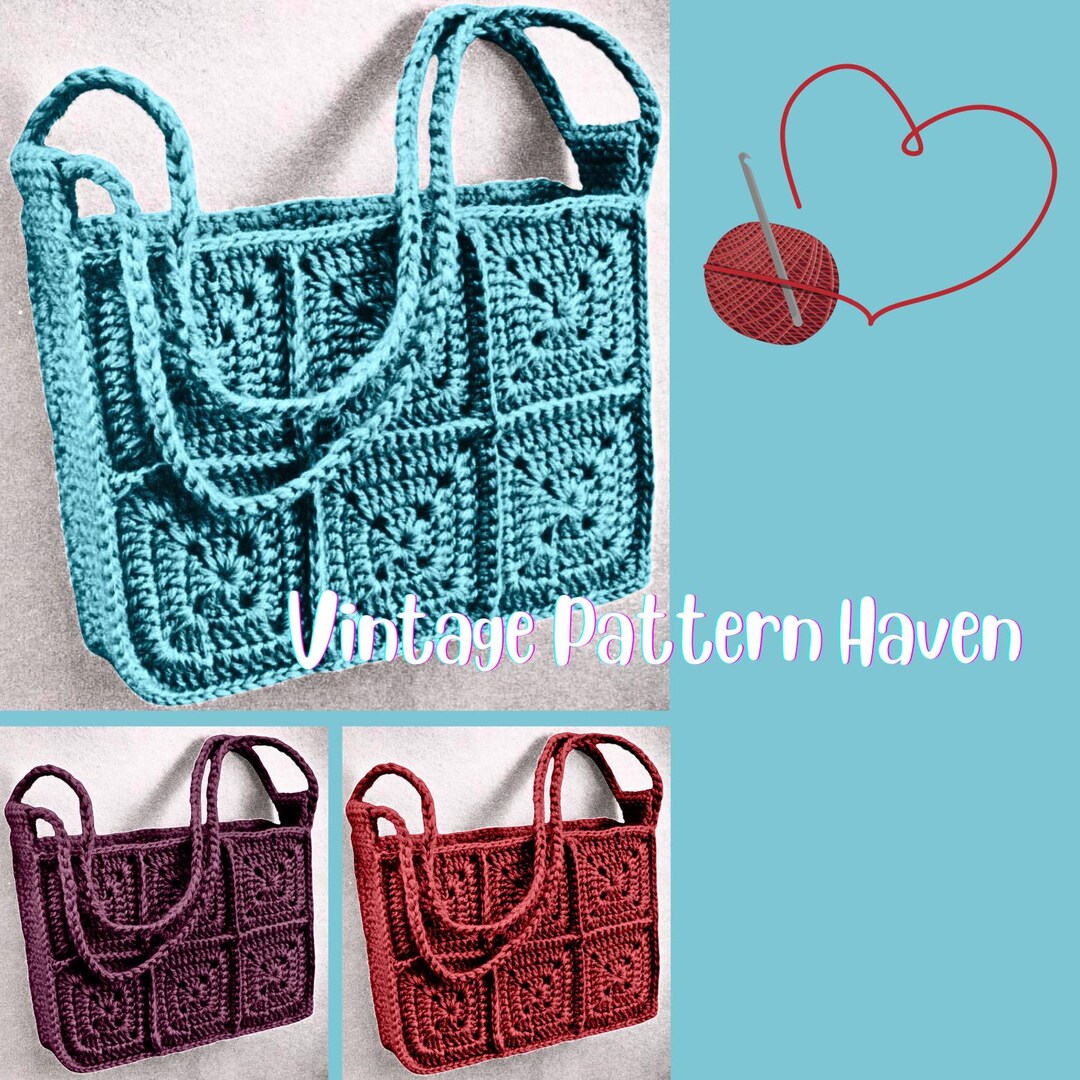 Crochet Granny Square Tote Bag Pattern PDF – Boho Shoulder Bag ...
