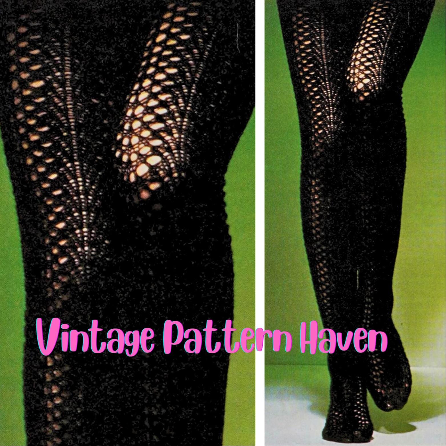 Lace Stocking Pattern Vintage Lace Stockings Knitting Pattern PDF – 1970s Thigh High Mesh ...