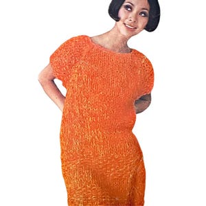 Vintage Chunky Knit Dress. 1970s Knitting Pattern. Suitable for Beginners. Easy to Knit. Instant Download.