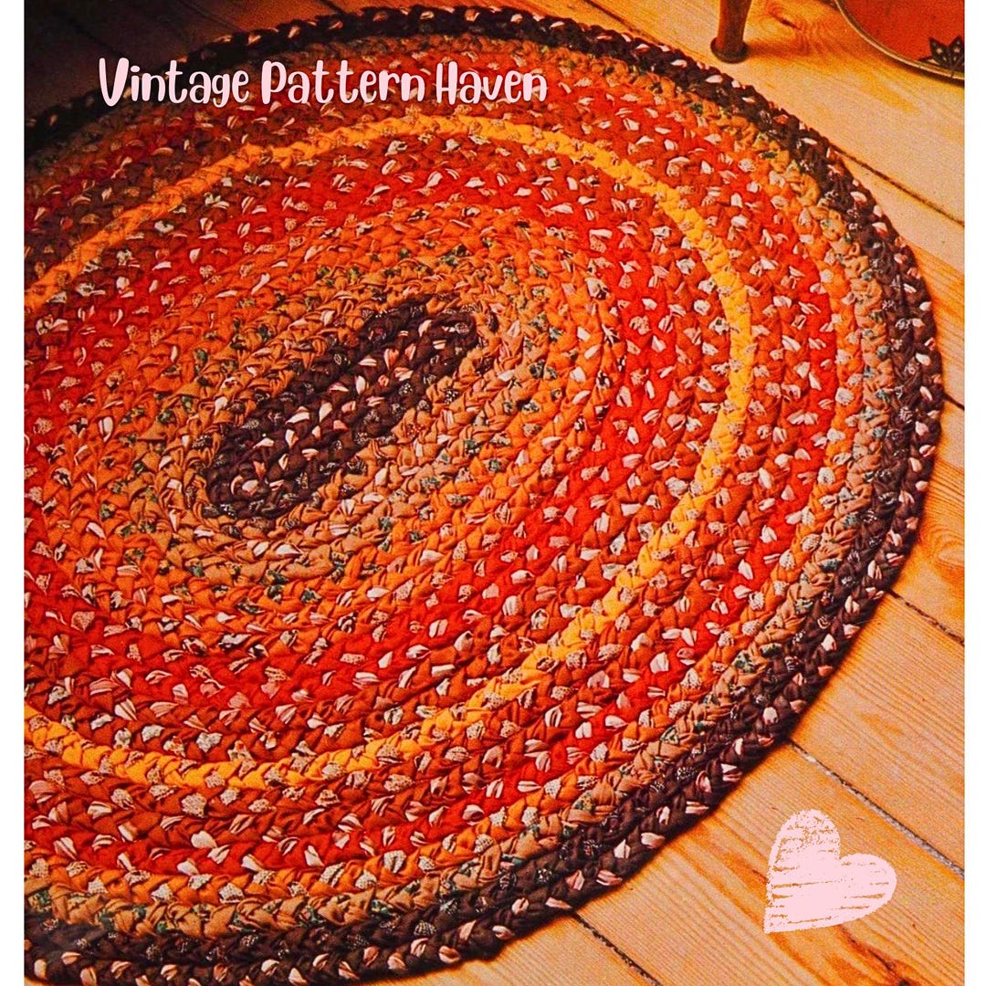 Vintage Braided Rug Pattern PDF | Upcycled Fabric Rag Rug Tutorial ...