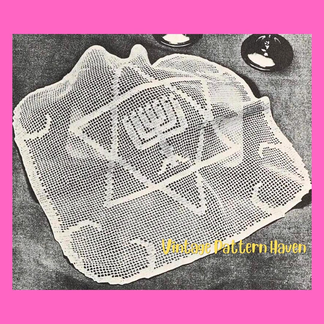 Jewish Filet Crochet Pattern Filet Crochet Sabbath Bread Cover Pattern PDF, Star of David Doily ...