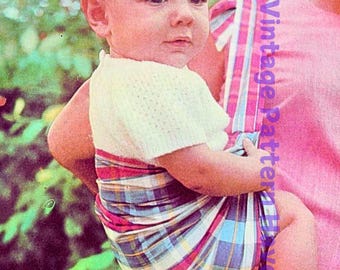 1970s Baby Sling Sewing Pattern PDF – Vintage Adjustable Baby Carrier – Easy DIY Fabric Sling Wrap – Retro Babywearing Sewing Pattern