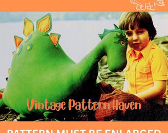Vintage Stegosaurus Sewing Pattern – XL Dinosaur Plush Toy PDF, Extra-Large Felt Dino, Prehistoric Stuffed Animal, Kids Gift DIY, Dragon Toy