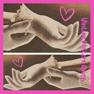 Vintage 1970s Crochet Gloves Pattern – Elegant Full Finger Gloves – Romantic Mesh Crochet Gloves PDF – Lace Crochet Summer Accessory