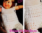 Vintage Crochet Toddler Pants Set Pattern – 70s Summer Outfit for Little Girls, Sleeveless Lace Top & Pants, Boho Baby Clothes PDF