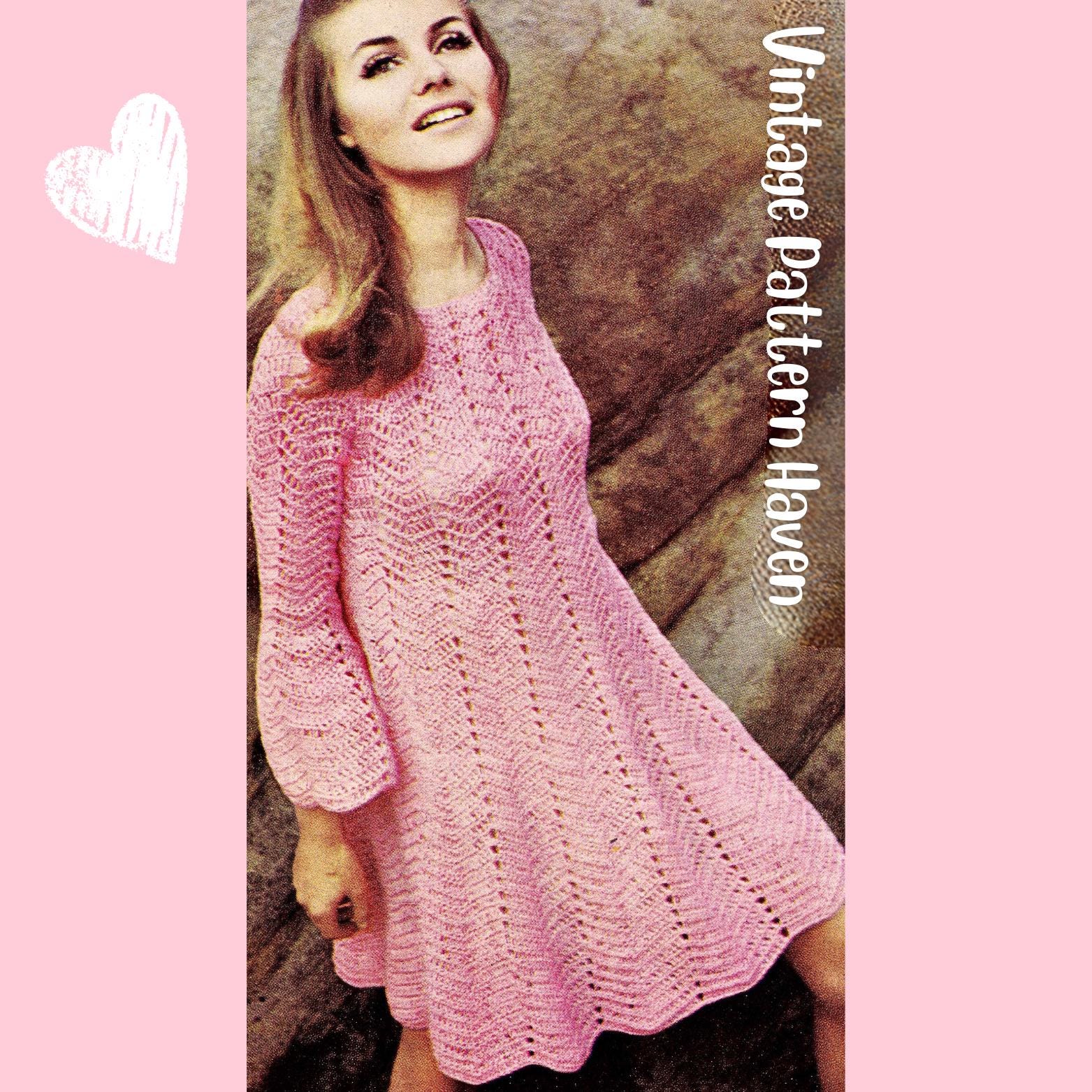 knee length dresses for ladies Swinging Sixties Dress in Retro Hearts