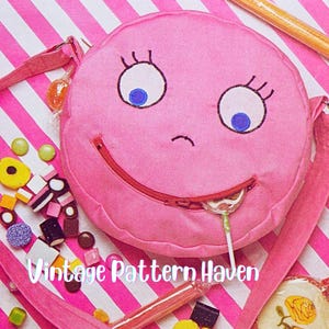 Patron de couture PDF pour sac à main pour enfants Happy Face – Projet de bricolage vintage facile, joli sac à main à fermeture éclair, idée cadeau de sac Emoji pour les jeunes enfants ou les tout-petits
