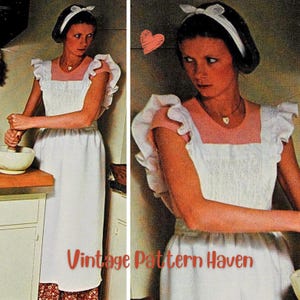 Vintage Pinafore Apron Sewing Pattern PDF, Cottagecore Smocked Apron Dress, Whitework Embroidery Party Apron, Victorian Style Sewing Pattern