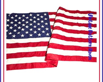 Patrón de costura de bandera estadounidense vintage / Decoración patriótica con estrellas y rayas / Bandera DIY del 4 de julio / Día de la Inauguración de la Independencia / 3 x 5 pies