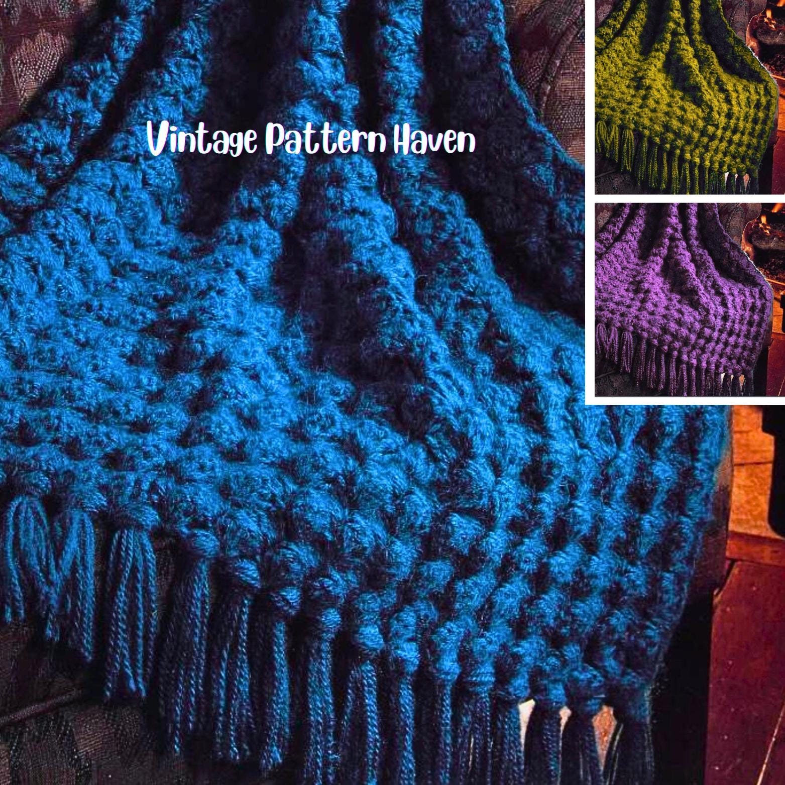 Retro Fringe Blanket - Etsy