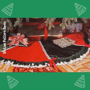 Vintage Christmas Tree Skirt Sewing Pattern PDF – Festive Ruffled Edge, Quick DIY Holiday Decor, 150 Inch (380 cm) Circumference