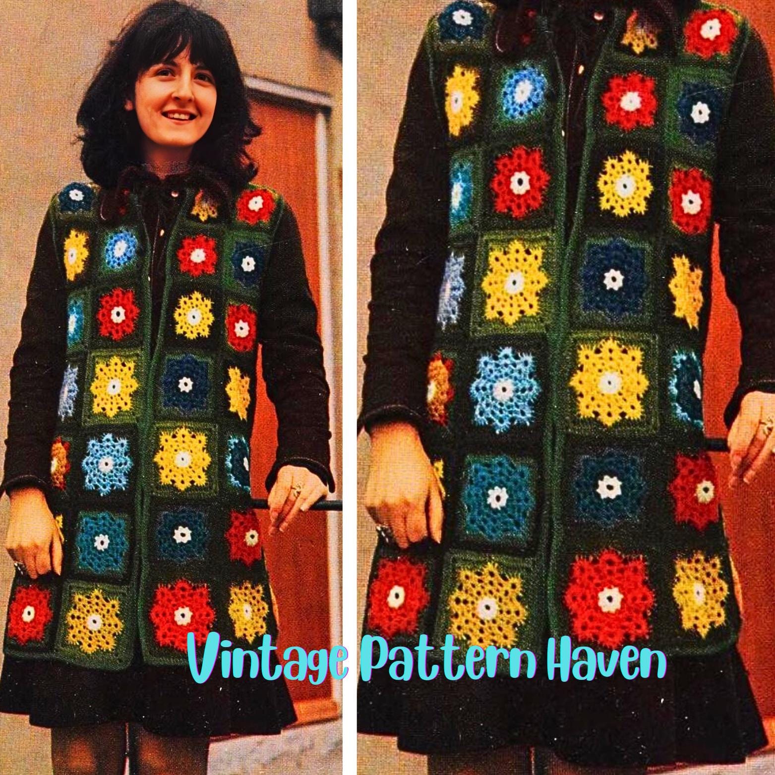 9 Amazing 1970s Style Crochet Patterns We Should Bring Back 7 1970s Crochet Vest Pattern Granny Square Sleeveless Coat
