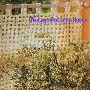 Vintage Crochet Curtain Pattern PDF – Delicate Openwork Arch Design, Small Café Curtain, Lace Window Decor, DIY Retro Home Crochet