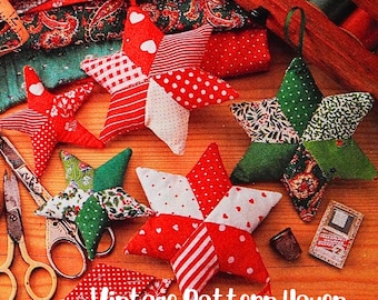 ヴィンテージパッチワークの星飾りパターン - 気まぐれなDIYのお祝い