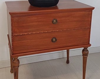Vintage Nightstand Table / Bedside Storage / Retro Night Table / Storage Tables / Wooden Nightstands / Italy / 70 / Mid Century