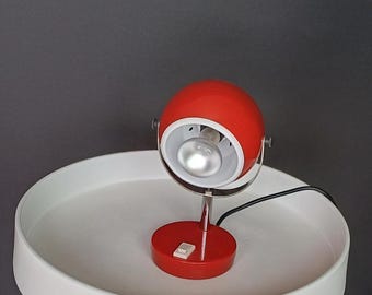 Space age | Red Eyeball | 70s | Vintage adjustable Eyeball Desk Lamp | Mid Century | Table Lamp | Red Lamp | Yugoslavia Lamp